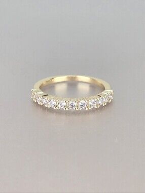 Gold Cubic Zirconia Pavé Half-Eternity Ring